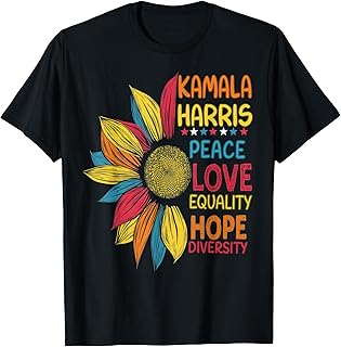 Kamala Harris Peace Love Equality Hope Diversity T-Shirt