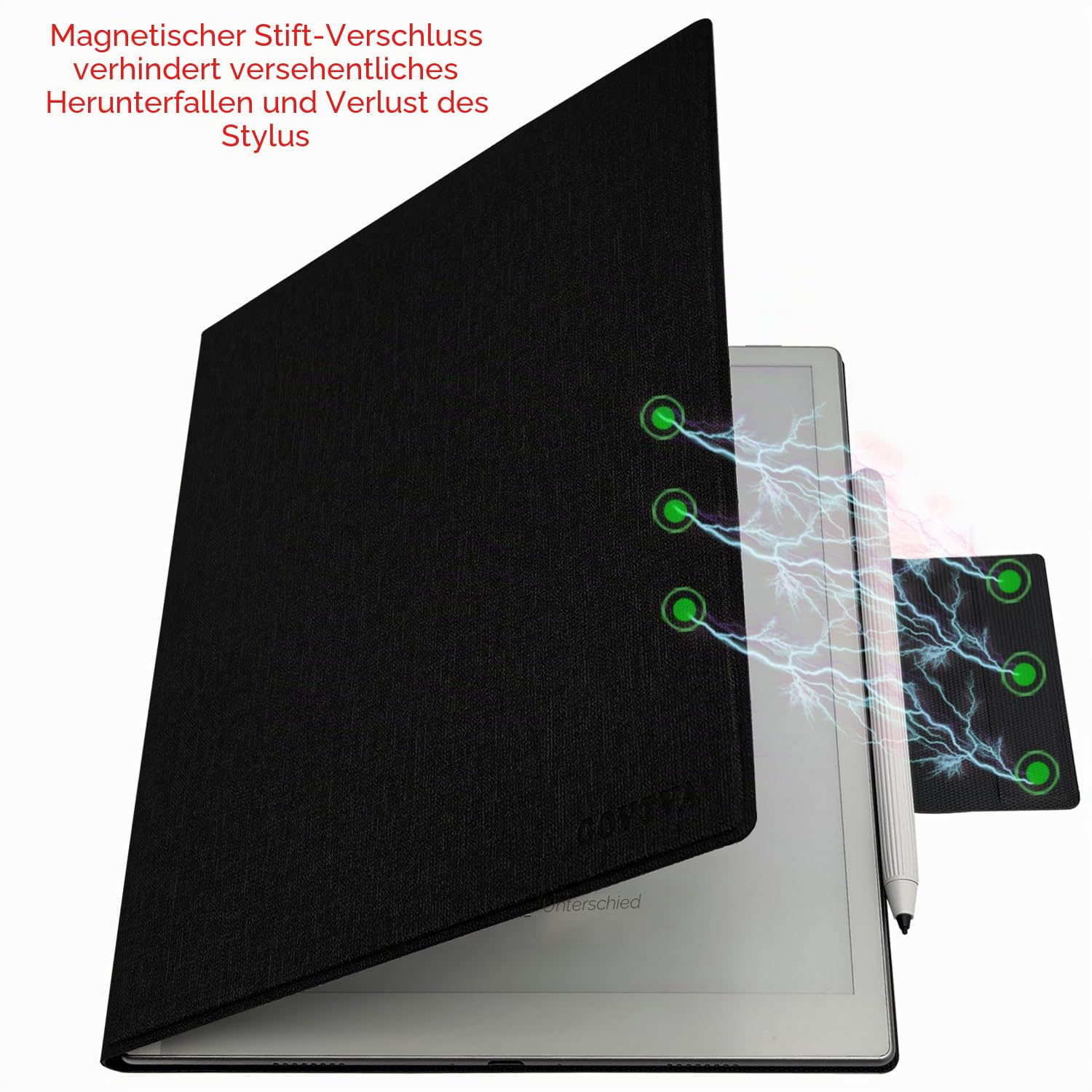 Magnetische Schutzhülle mit Standfunktion für Onyx Boox Tablet Go 10.3 (2024 veröffentlicht), ultradünne, leichte Lederhülle mit magnetischer Stiftschnalle, automatischer Schlaf-/Wachmodus