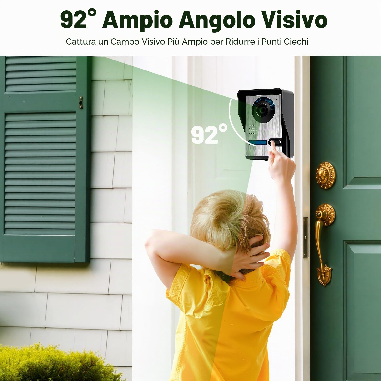 4 fili 7" video 2 casa di famiglia, videocitofono con telecamera monitor, videocitofono, video citofono a colori, per 1 famiglia
