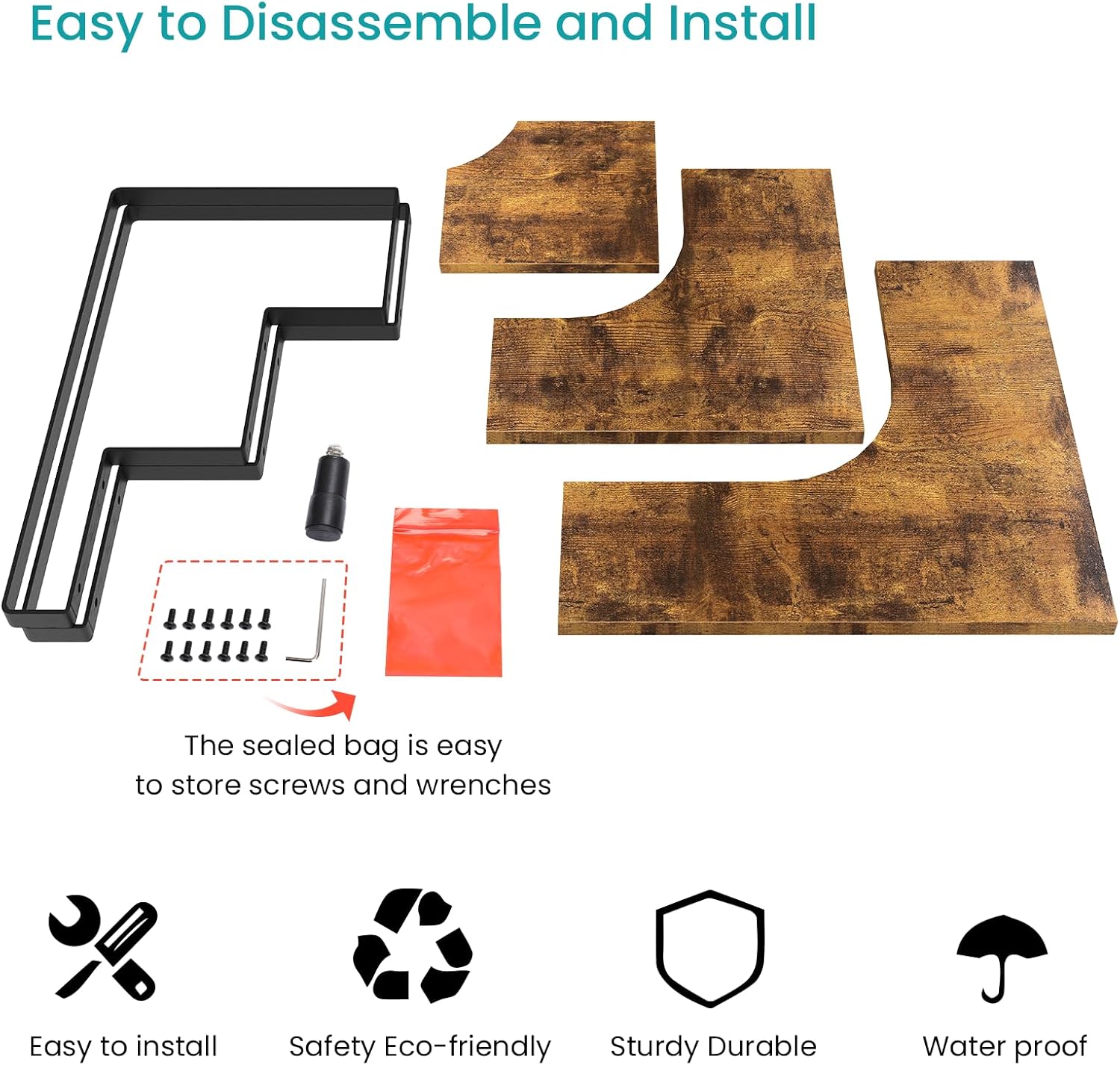 ELITEROO Wooden Risers Display Stands Set, Portable 3 Tierd Shelves Stair Step Shelf Tower Stand for Retail Tabletop, Countertop, Craft Shows, Farmers Market, Tradeshows, Vendors (Corner + Straight )