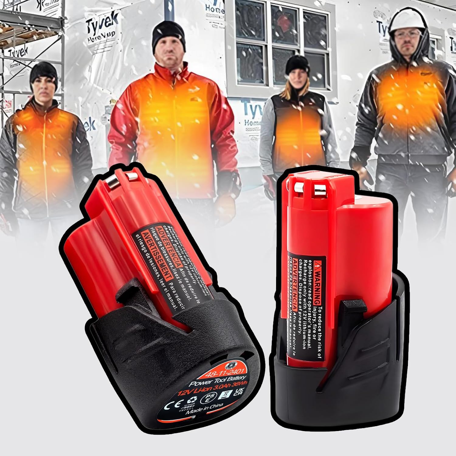 Battery Replacement for Milwaukee M12 12v: Batteries 4.0 ah Lithium Compatible with Milwaukee 12 Volt M12 Cordless Power Tools 48-11-2401 48-11-2411 48-11-2420 48-11-2402 2 Pack - Image 7