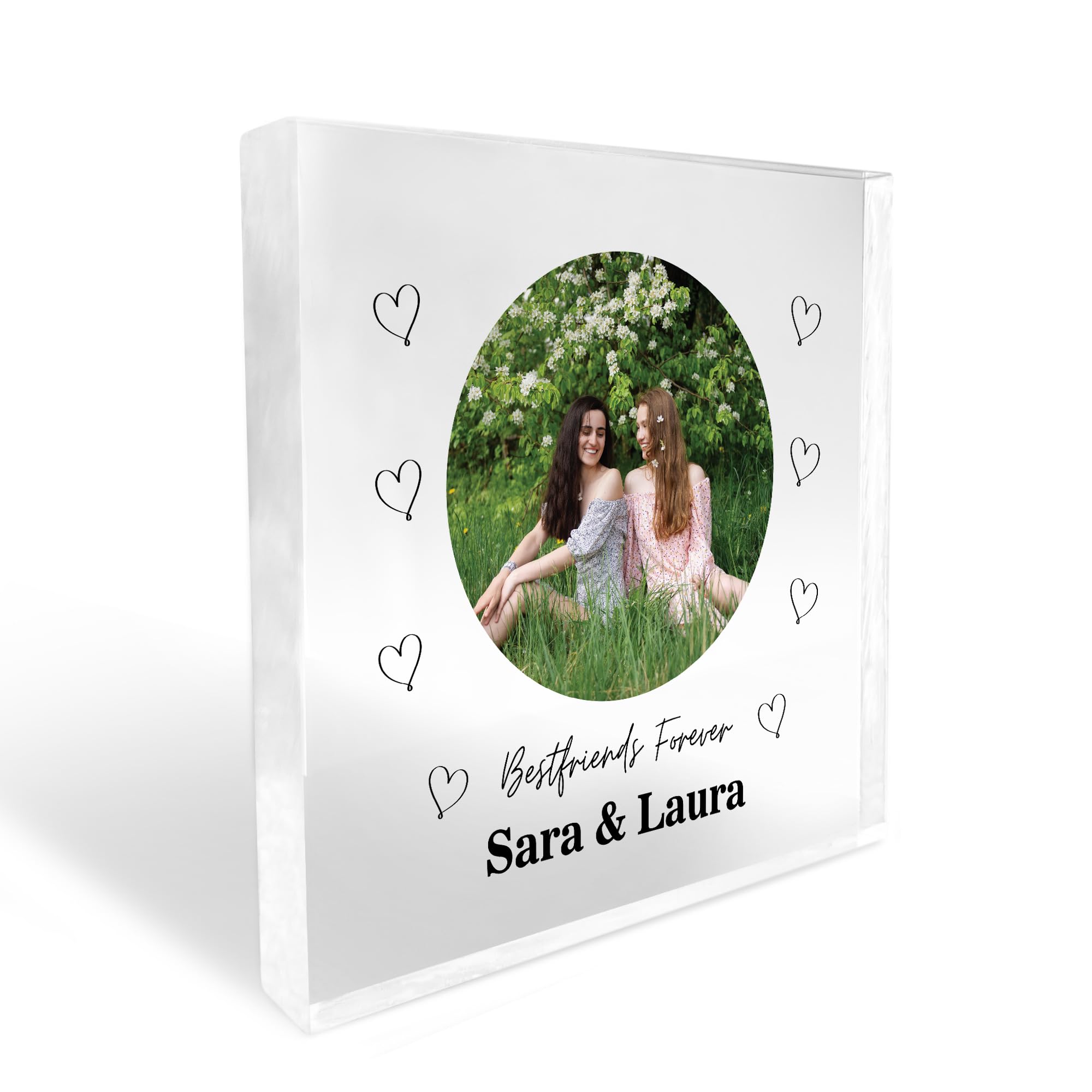 Red Ocean Gift For Best Friend, Best Friends Forever Friendship Sign, Personalised Photo Block, Best Friend Birthday Gift, Gift For Bestie, Gift For Her, Gift For Him Keepsake
