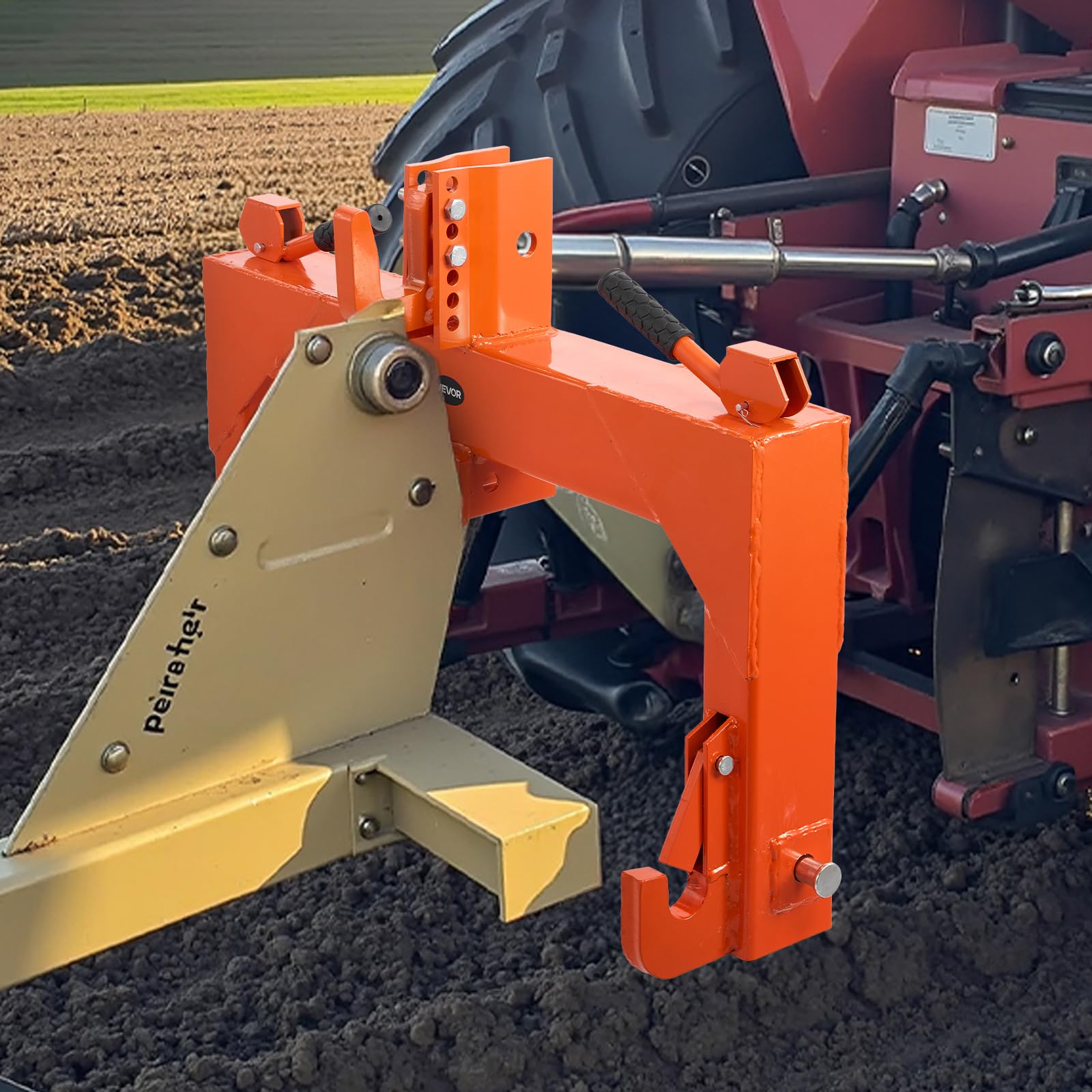 VEVOR Enganche Rápido de 3 Puntos para Tractores de 770×210×605 mm, Carga 1367 kg, 5 Niveles de Ajuste, Aluminio Reforzado, Adaptador de 3 Puntos para Tractores de Categoría 1 y 2, Equipos Agrícolas