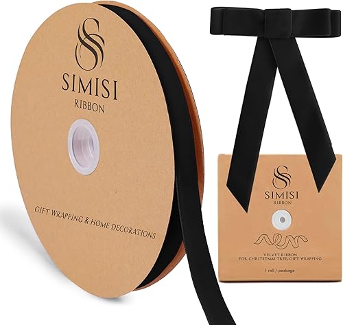 Miniatura 16 de Cinta de terciopelo rosa de 5/8 pulgadas, 25 yardas para árbol de Navidad, envoltura de regalos, ramo de flores, decoraciones de corona, fabricación