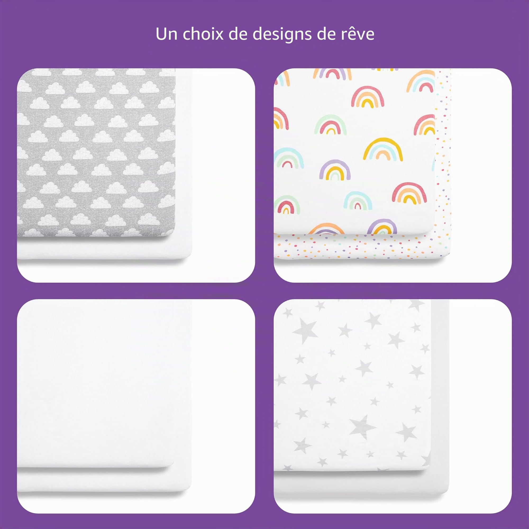 Snüz Draps-Housses pour Berceau de Chevet, Blanc, 280 g, BD028BL