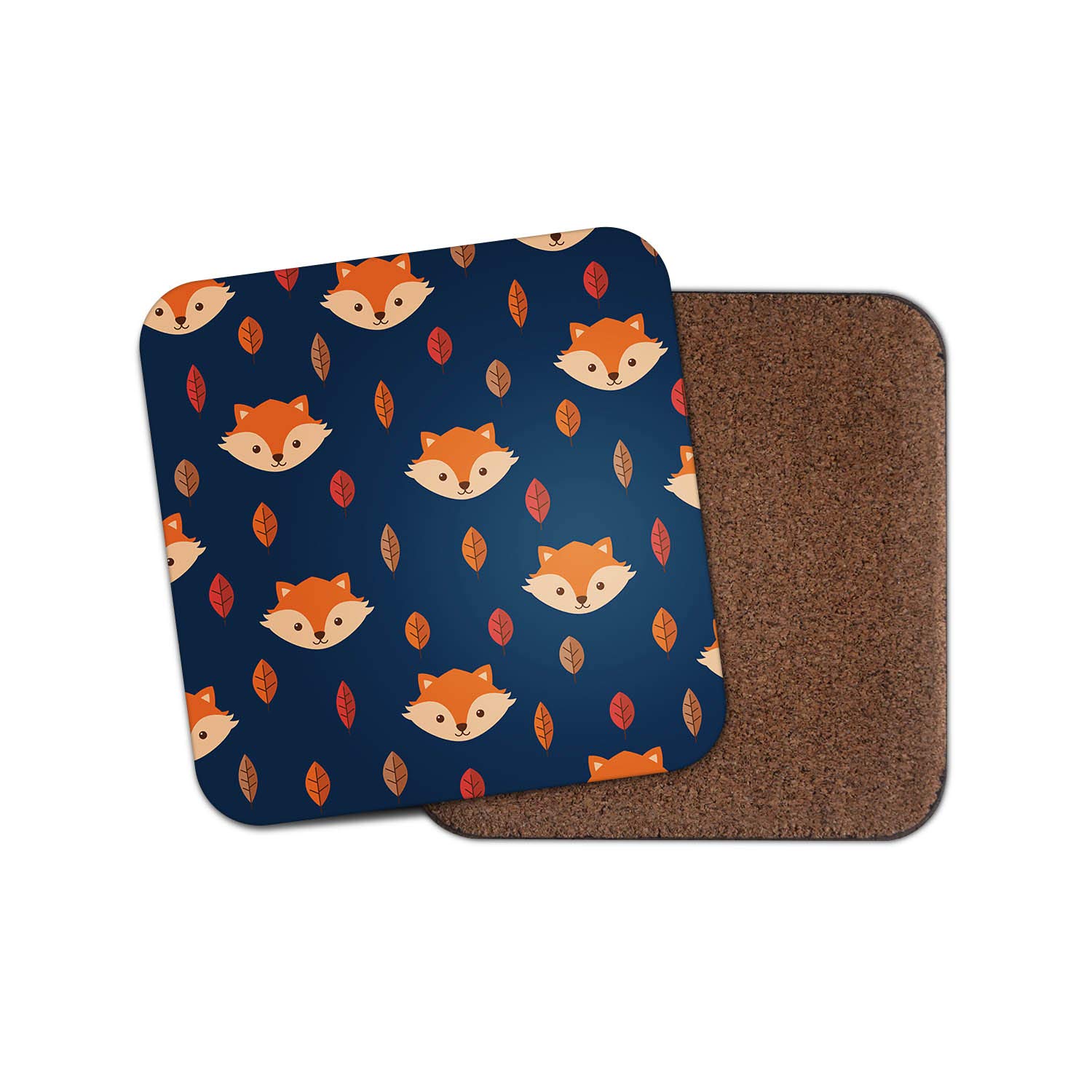 Destinationvinyl Multicolor 1 X Cute Ginger Fox Drinks Coaster - Foxy Wild Animal Mum Auntie Leaf Fun #8609