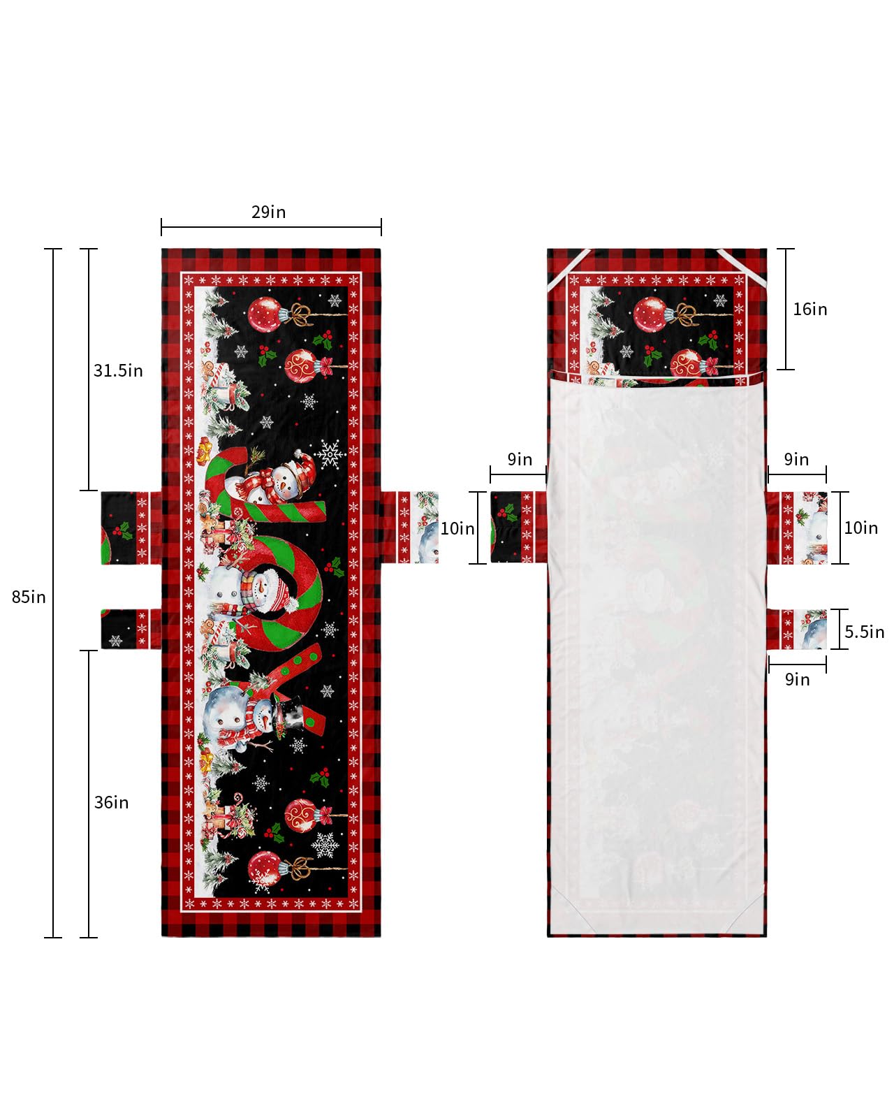 Christmas Beach Lounge Chair Towel Cover, Soft Chaise Lounge Towel with Side Pockets Patio Pool Chairs Cover for Beach/Pool Sunbathing 29x85 Joy Xmas Tree Snowman Winter Snowflake Red Black Plaid
