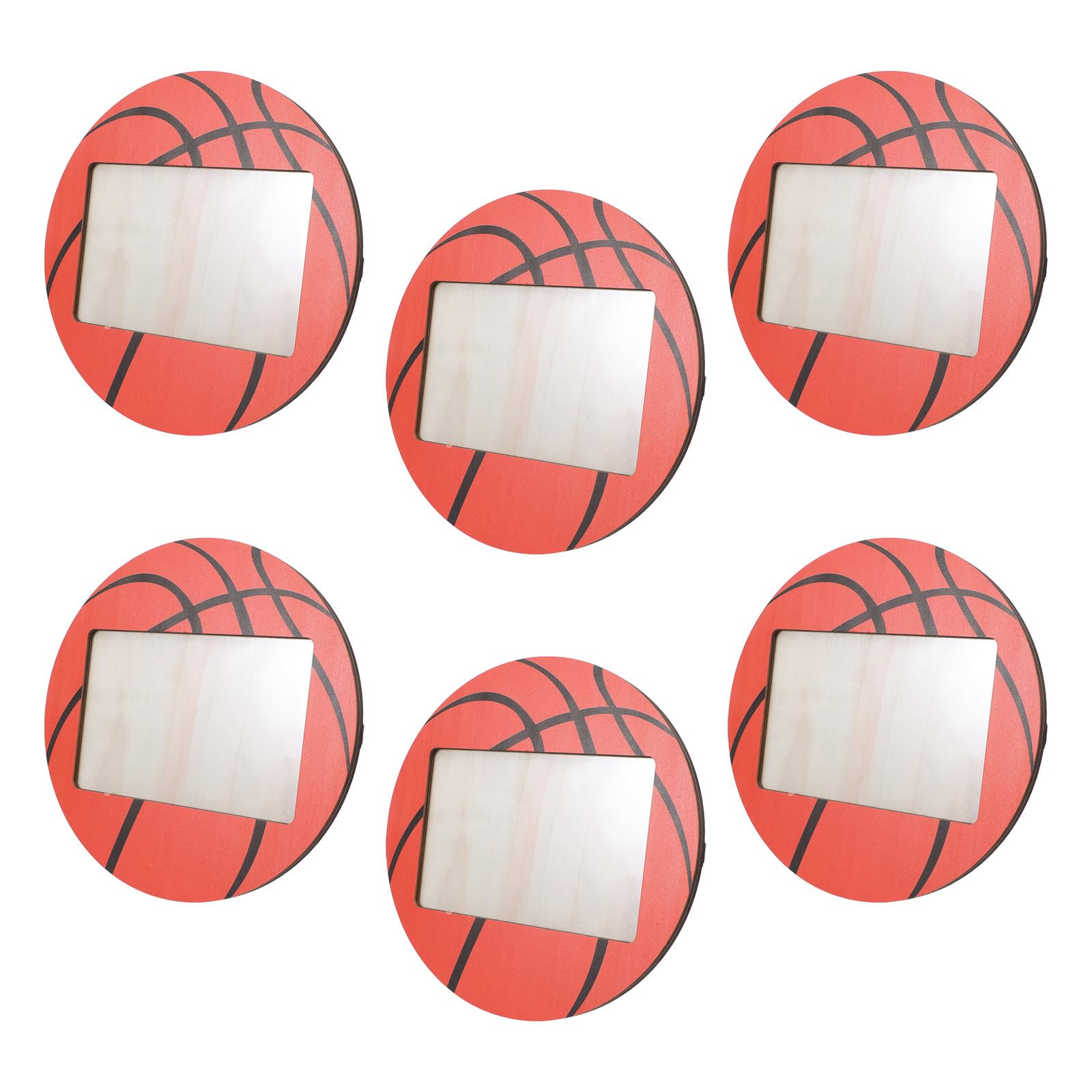 Operitacx 6 Pezzi Cornice per Foto in Legno a Tema Basket per Festa Mondiale, Decorazione Versatile e Durevole per Ufficio e Tavoli da Pranzo con Stile Rustico e Moderno