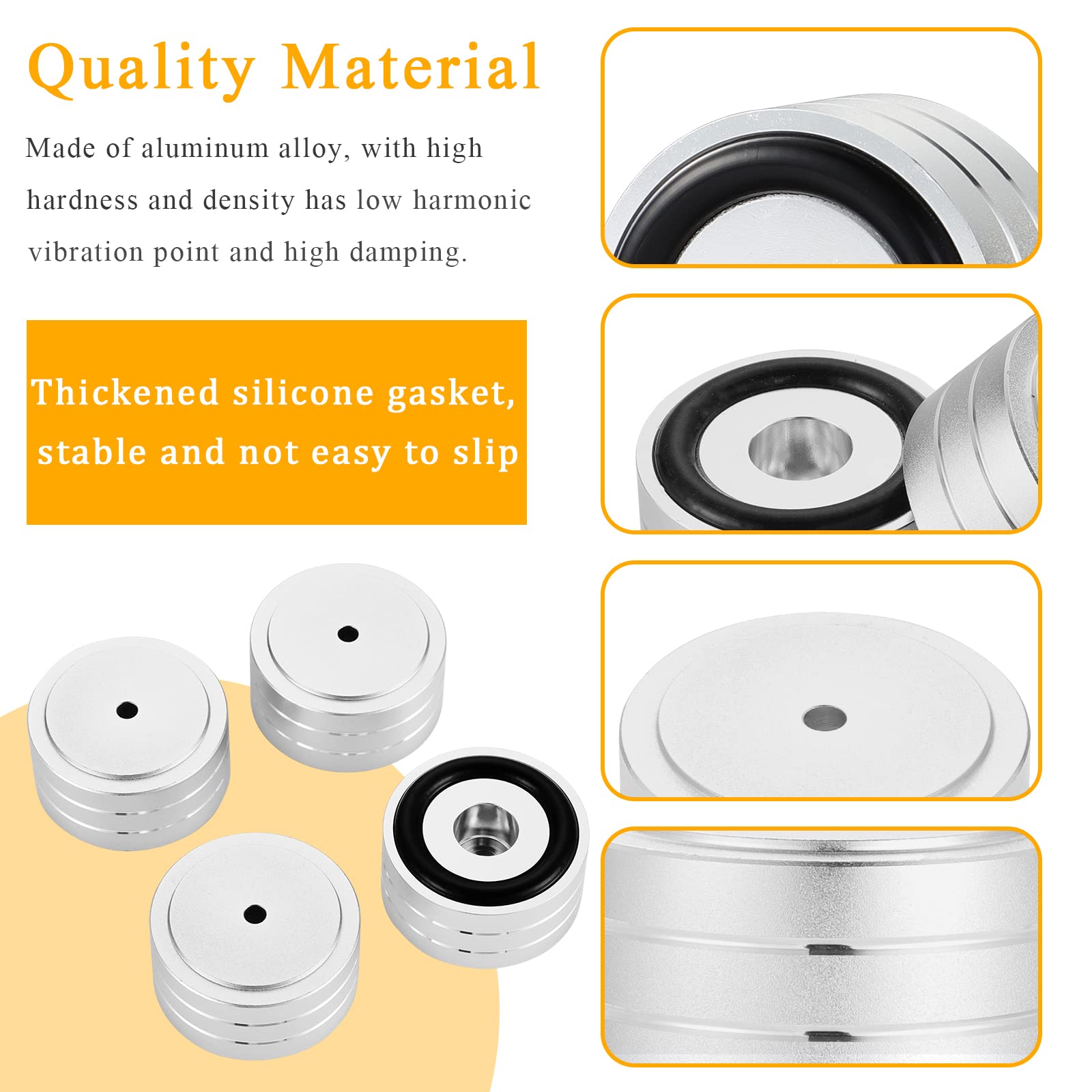 4 Pezzi Piedini per Amplificatore, Piedini per Amplificatore 40x20mm Piedini per Isolamento Cono in Lega di Alluminio Piedini per Base di Isolamento, per Altoparlanti HiFi Audio