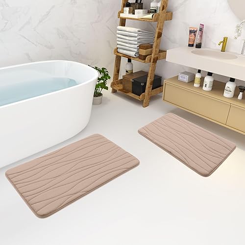 Miniatura 192 de Buganda - Alfombra de baño de espuma viscoelástica 24x16, tapetes de baño extra suaves y absorbentes, antideslizantes y lavables a máquina para el