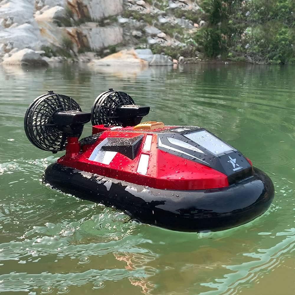 RC-Schiff, ferngesteuertes Hovercraft-Boot für Land und Wasser, 2,4 GHz funkgesteuertes Amphibienfahrzeug-Spielzeug mit doppelter Leistung, elektrisches Wasserfahrzeug, RC-Rennboot, Geschenke f