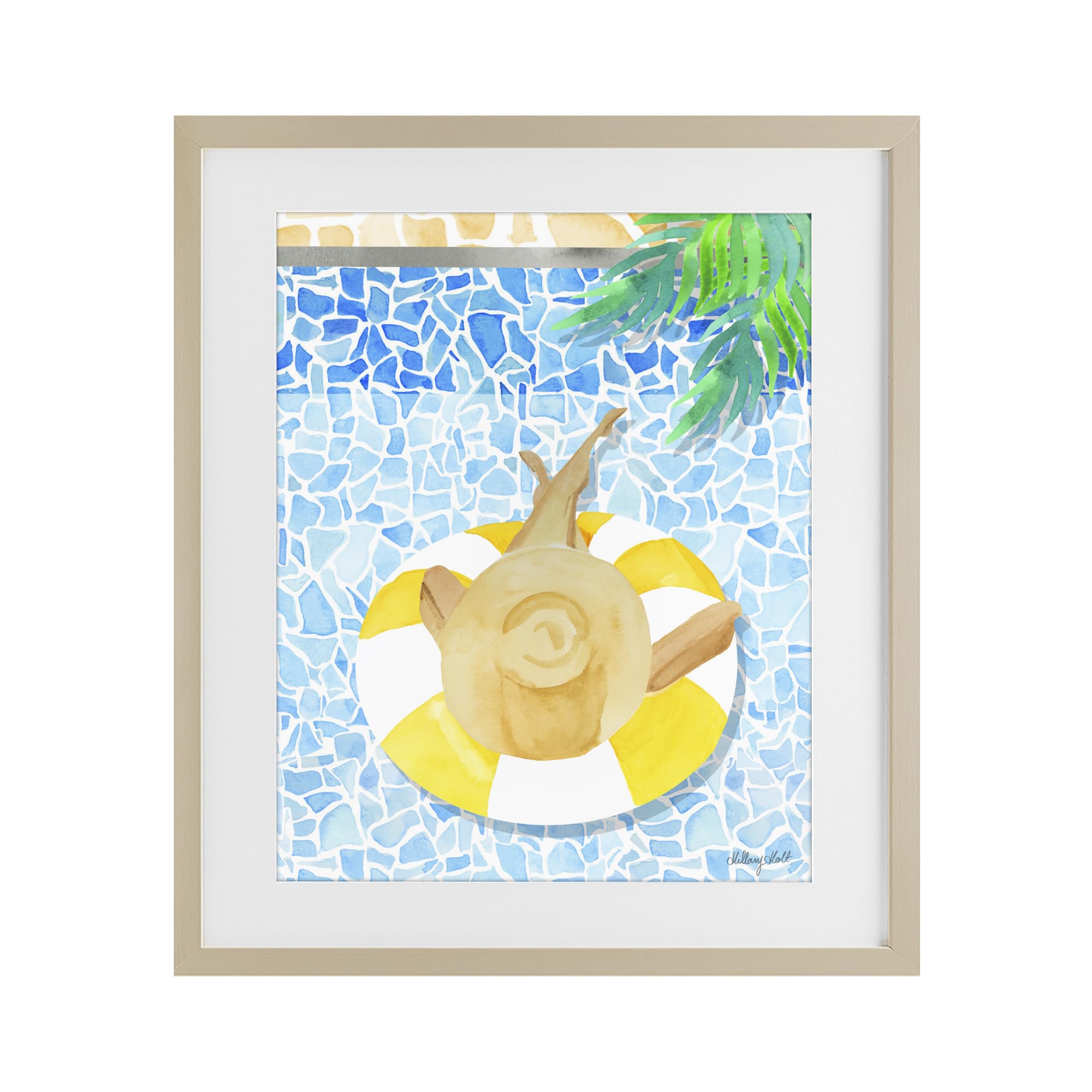 Poolside Drift Coastal Travel, stampa con cornice sotto vetro, 33 x 40 cm