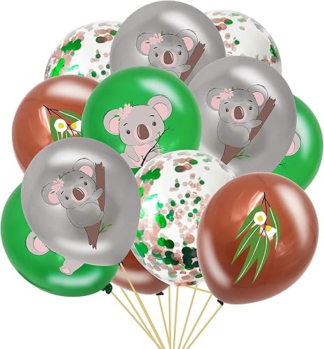 Miniatura 6 de Decoraciones de fiesta de cumpleaños Koala con lindo cartel de feliz cumpleaños Koala, globos de látex, decoración de cupcakes para fiesta de