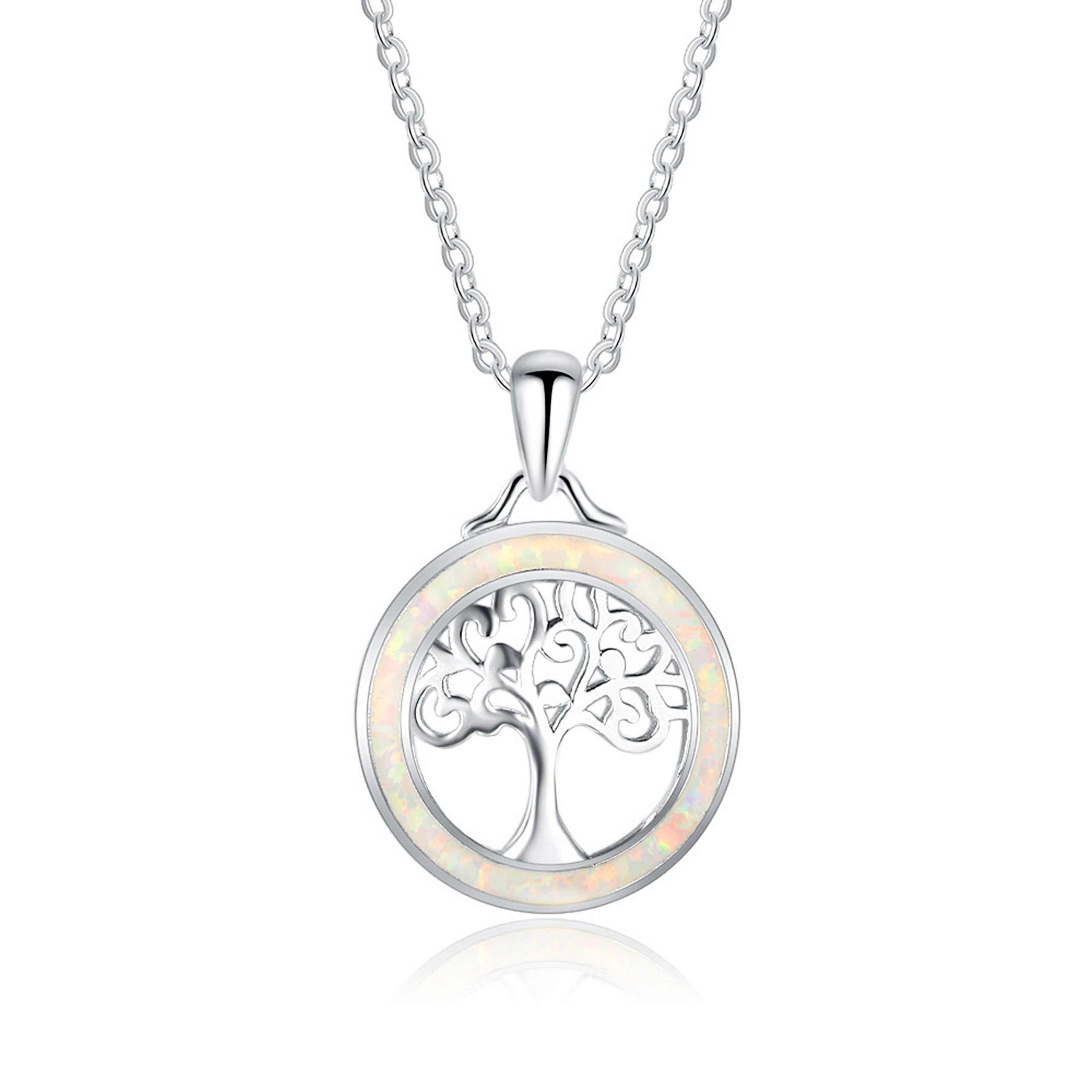 YL Collana Donna Albero della Vita argento 925 con pendente albero della catena della vita per donna ragazza madre, lunghezza della catena 45-50 cm