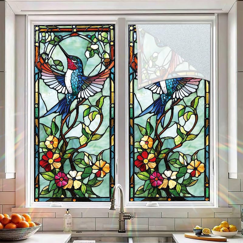 Vinilo decorativo para ventana con diseño de colibrí 17x39 pulgadas miniatura 5