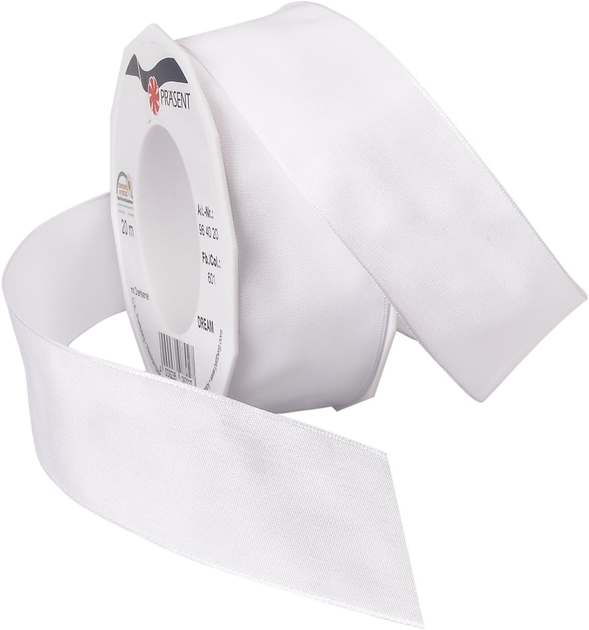 Morex Ribbon Dream Wired Taffeta Spool, Silky Smooth, Crafts and Décor, Bows Making, Gift Wrapping, Wedding and Holidays, 1-1/2-Inch by 22-Yard, White