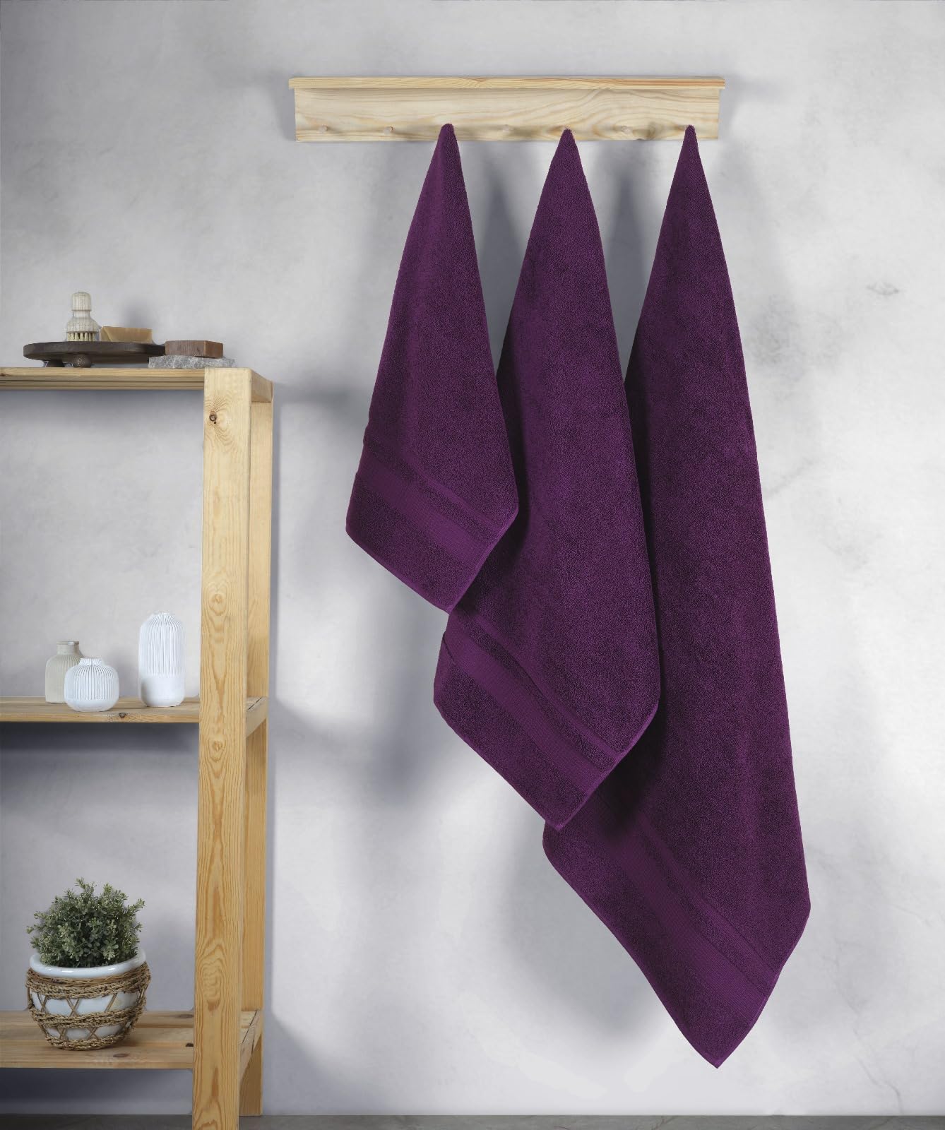 Sterling Mill 600 GSM Turkish Cotton Towels (Pack of 3) – Ultra Soft, Highly Absorbent & Durable, Luxury Towels Set – Ring-Spun Cotton - 50cmx90cm, 70cmx125cm, 100cmx150cm