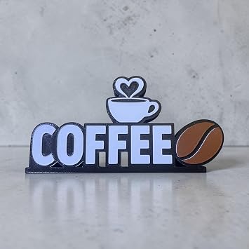 Dekoratif Kahve K esi Duvar S s  - Kendinden Yap kanl  Coffee Yaz s  Tabela - Mutfak, Ofis ve Kafe  in  ivisiz Duvar Dekoru 14x7 cm