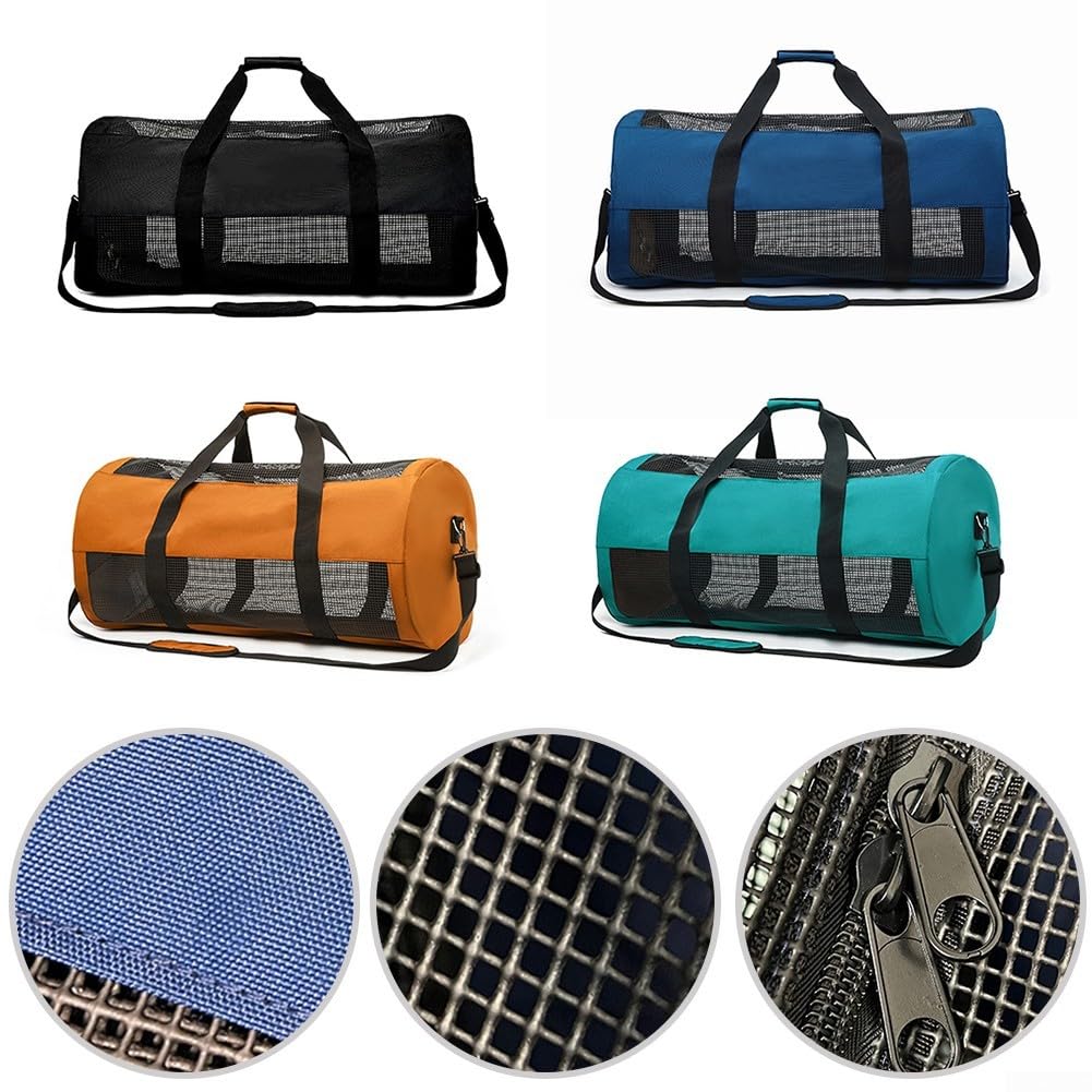 Borsa a rete da 60 l per immersioni subacquee ad asciugatura rapida, per snorkeling e attrezzatura da snorkeling, pinne, maschera, muta da muta