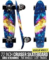 Vista 2 de Deleven 22" Skateboard with Skate Tool - The Universe Collection with ABEC 9 Bearings and 78PU Wheels - for Kids Beginners Adults