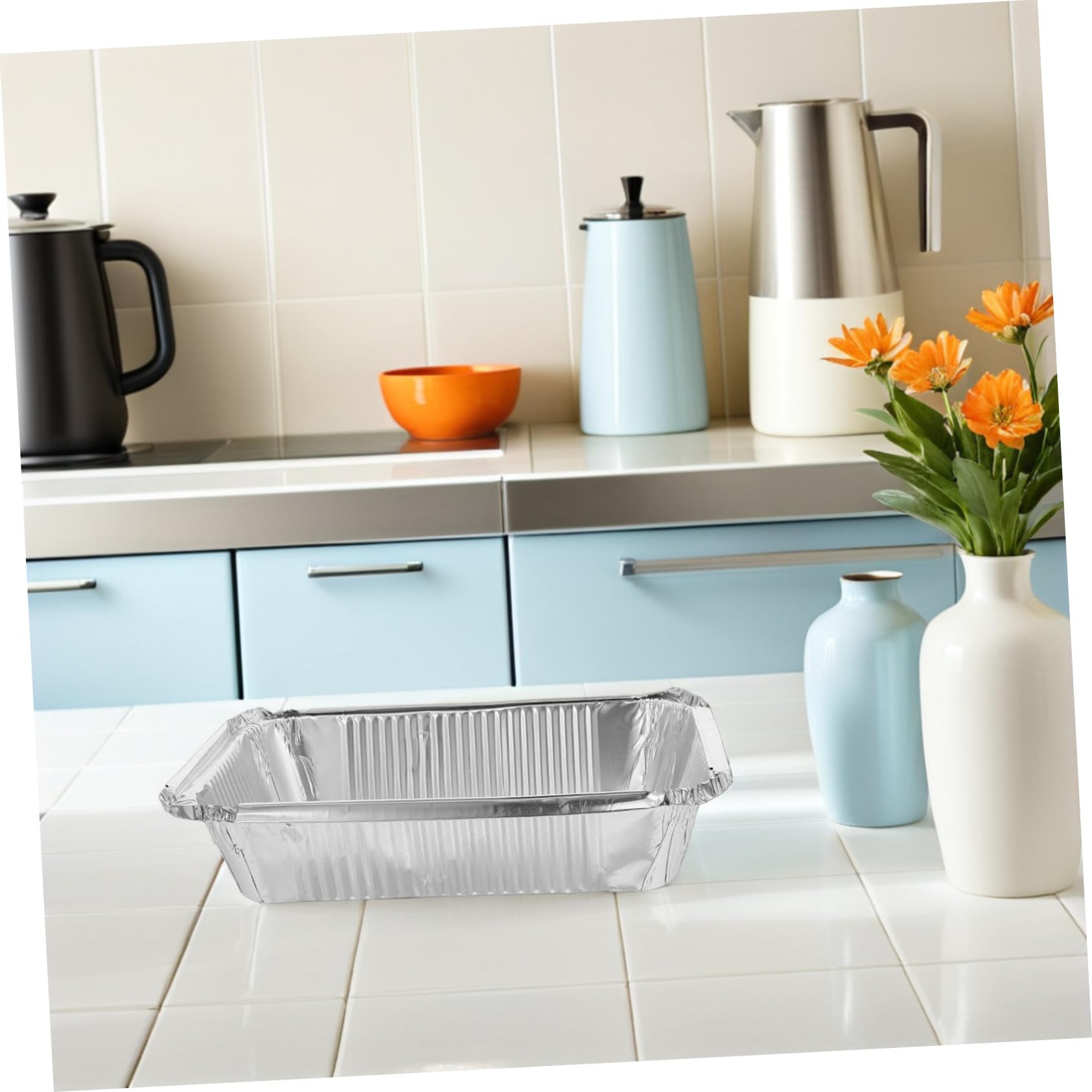 25 Pezzi Teglie in Alluminio con Coperchio Vaschette Usa e Getta Resistenti per Cottura Barbecue Conservazione e Takeaway Contenitori Sigillati per Freschezza e Igiene
