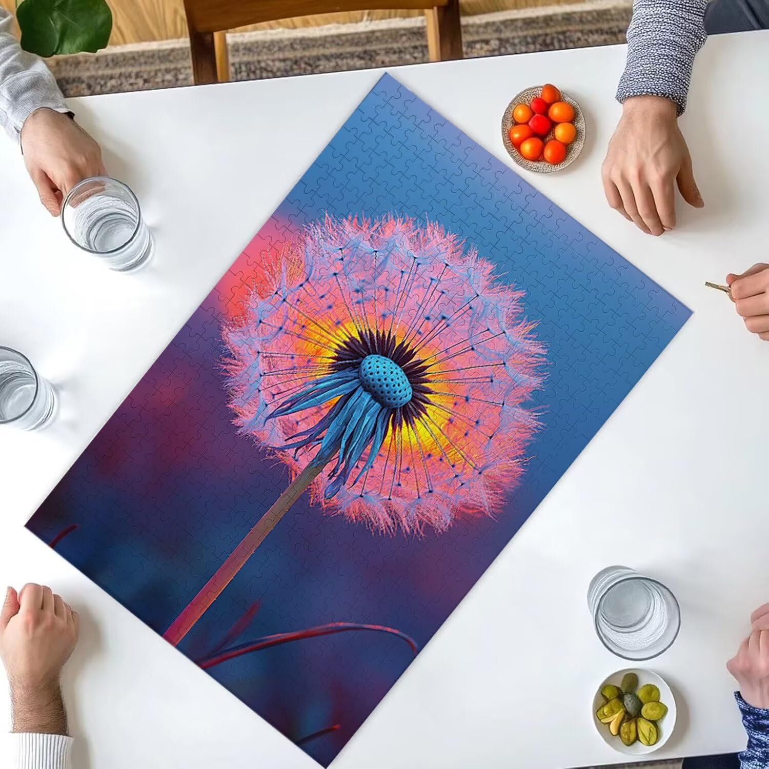 Puzzle 4000 elementów, puzzle dla dorosłych, wyzwanie puzzle, puzzle dla całej rodziny, napis na plecach, prezenty dla mężczyzn kobiet, motyw: mniszek lekarski) z-665