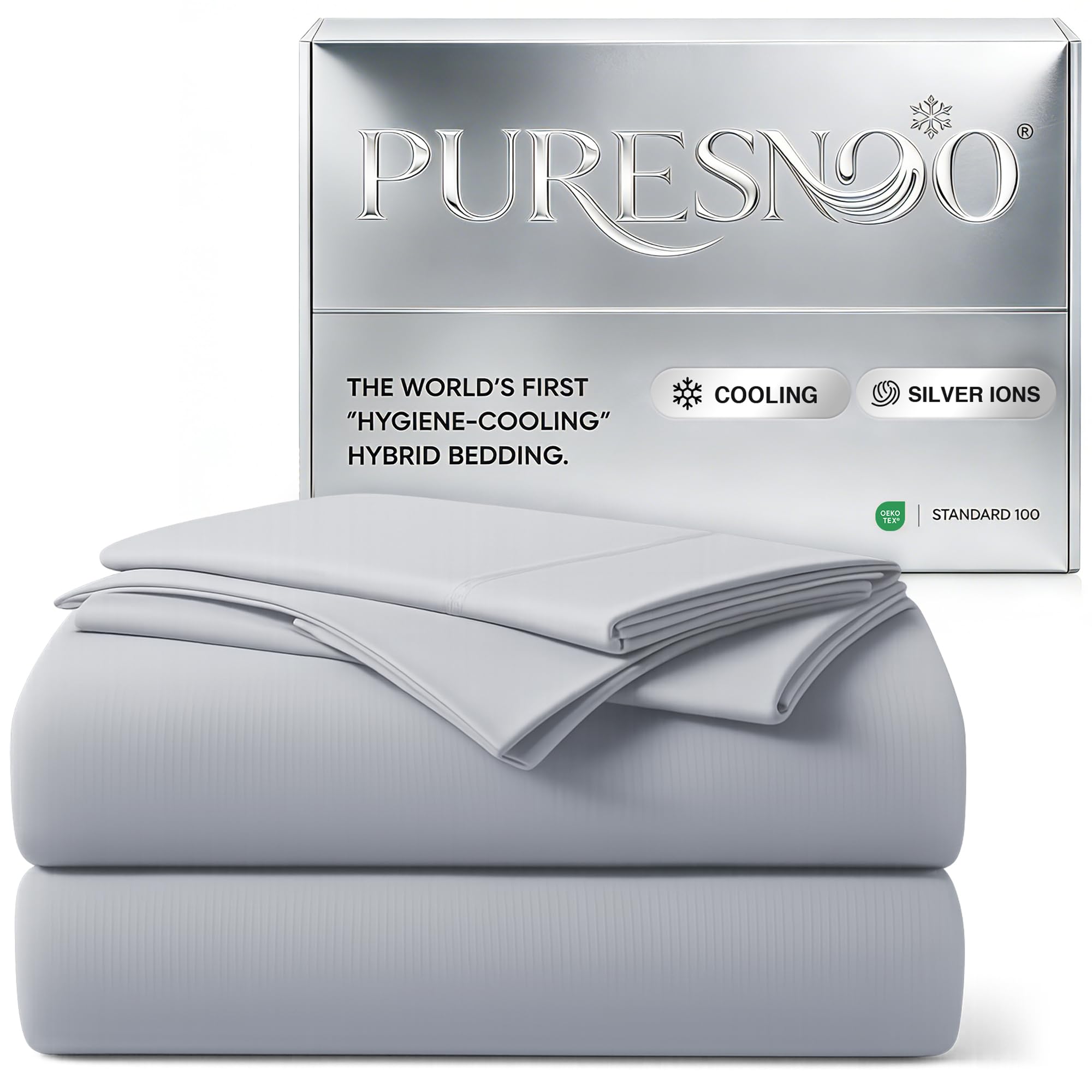 Puresnoo Cooling Sheet Set California King Gray