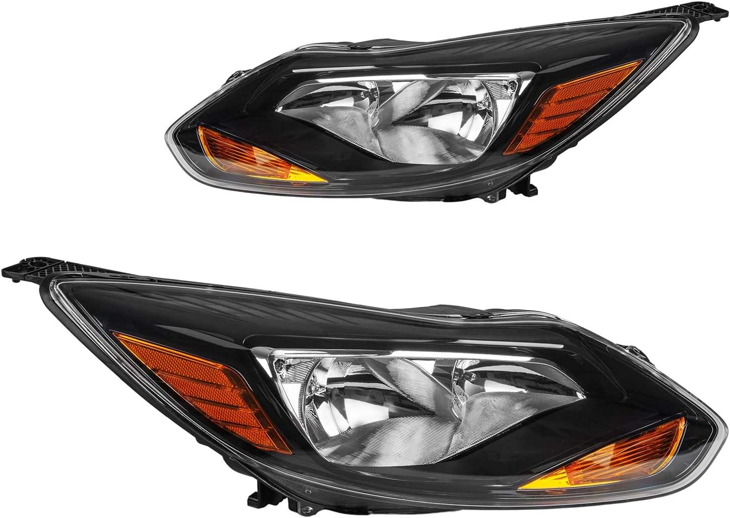 KAX Headlights Assembly, Headlight Assembly Compatible with 2012 2013 2014 FORD FOCUS Only Fits Models with Halogen Headlights (Driver and Passenger Side)
