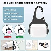 Vista 6 de Dog Lights for Night Walking, Clip on Dog Collar Light - 3 Modes, USB-C Rechargeable, IP65 Waterproof, LED Safety Light for Running, Camping