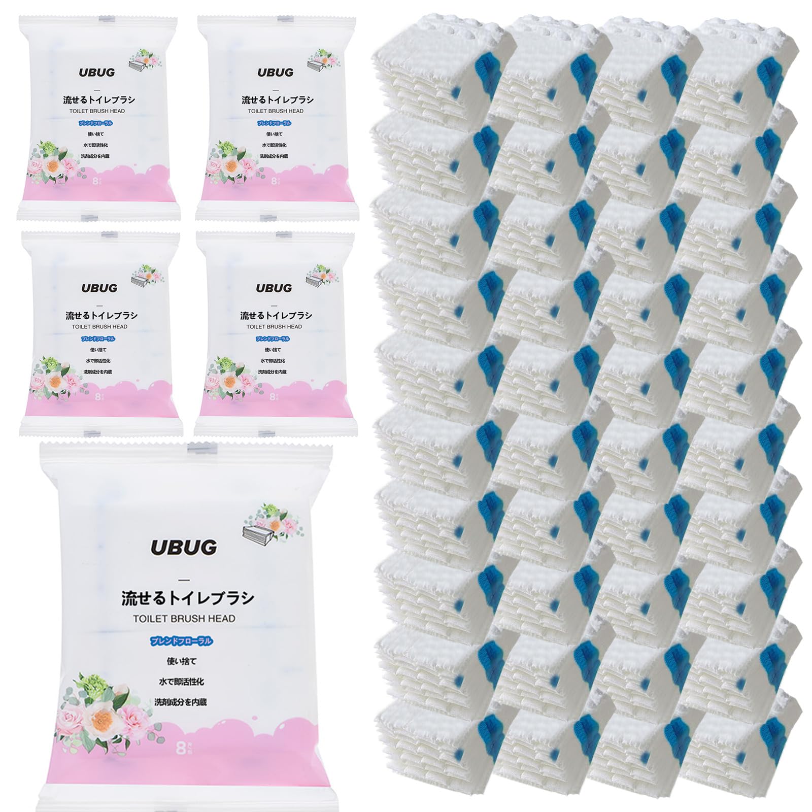 【まとめ買い】UBUG 流せるトイレブラシ トイレ掃除 ブレンドフローラルの香り…
