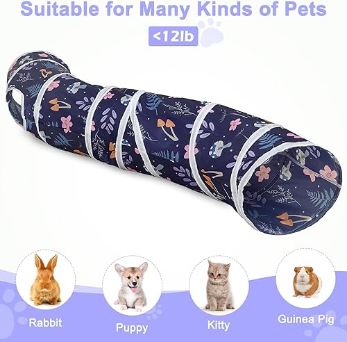 Vista 67 de Glittme Túnel para gatos, túneles para gatos de interior, cueva de gatos en forma de S con juguetes para gatos, tubos plegables para gatos y túneles