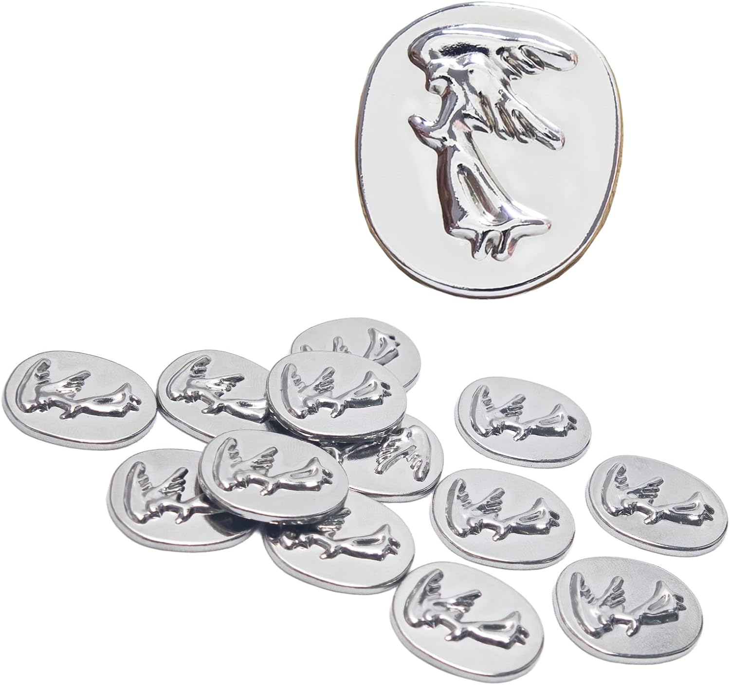Silver Plated Angel Pocket Tokens (Pack of 20) - Guardian Angel Prayer Token for Protection, Perfect for Funerals, Worry Angels, and Challenge Coins, Angel Charm for Car, Pocket Gift