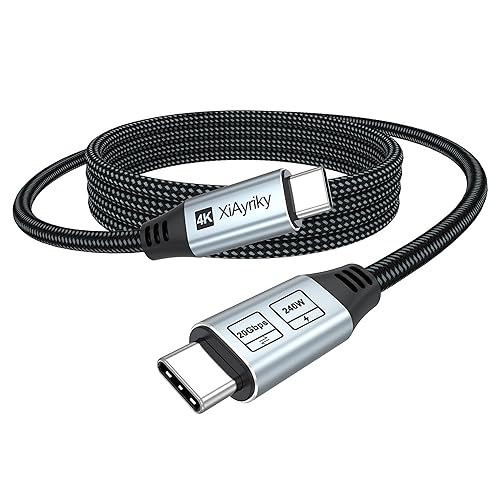 USB C Monitor Video Cable 3Ft, 4K@144Hz Display/20Gbps Data Transfer/240W Fast Charging Full Function USB Type-C Cord USBC 3.2 Gen 2 for Monitor,