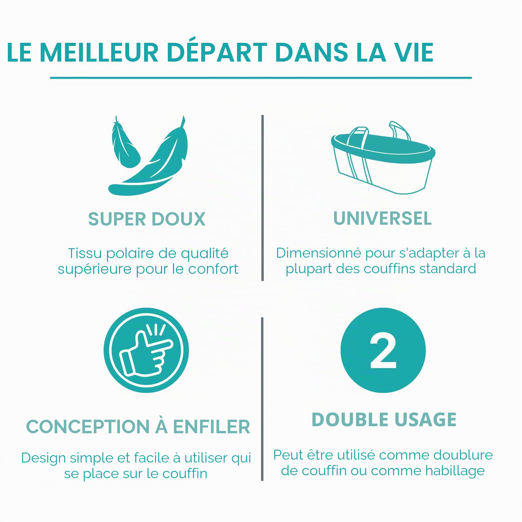 Clair de Lune Doublure polaire, pansement pour Moïse, panier en osier (bleu)