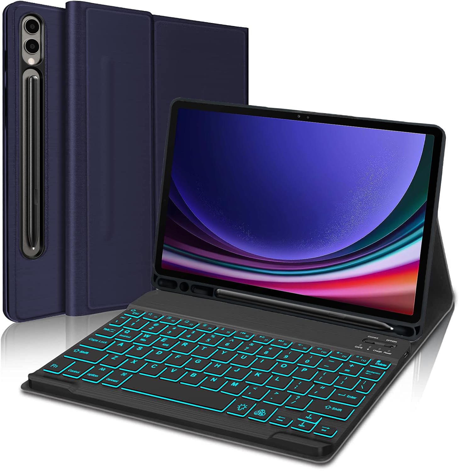 ProElite Keyboard case for Samsung Galaxy Tab S9 Ultra/S10 Ultra 14.6 inch with S Pen Holder, Magnetic Detachable Wireless Bluetooth Keyboard Built-in 7-Colors Backlit, Dark Blue (B0CJC7D2L1) Amazon Price History, Amazon Price Tracker