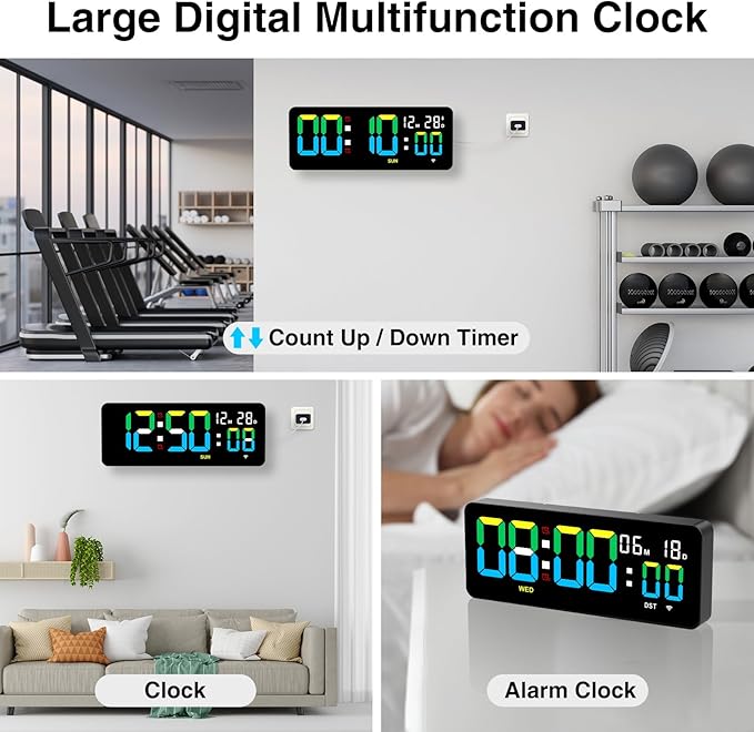 Reloj de Pared Digital XREXS 12.2 Pulgadas WiFi Sincronización miniatura 6