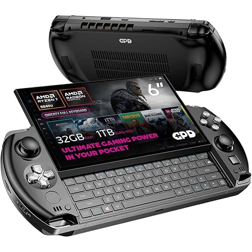 GPD Win 4 2025 Handheld Gaming PC with AMD Ryzen 7 8840U, 8C/16T, 5.1GHz, Radeon 780M, 32GB LPDDR5X RAM, 1TB SSD, 6" 1080P Display, OcuLink Slide up Backlit Keyboard, Portable Gaming Console