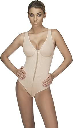 Vedette 118 Nude: Body Suit with Zipper Body Shaper Corset at Amazon
