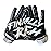 Battle Sports Finally Rich Black Wide Receiver Football Gloves, Ultra Stick Adult & Youth Gloves - Adult Medium, Black/White