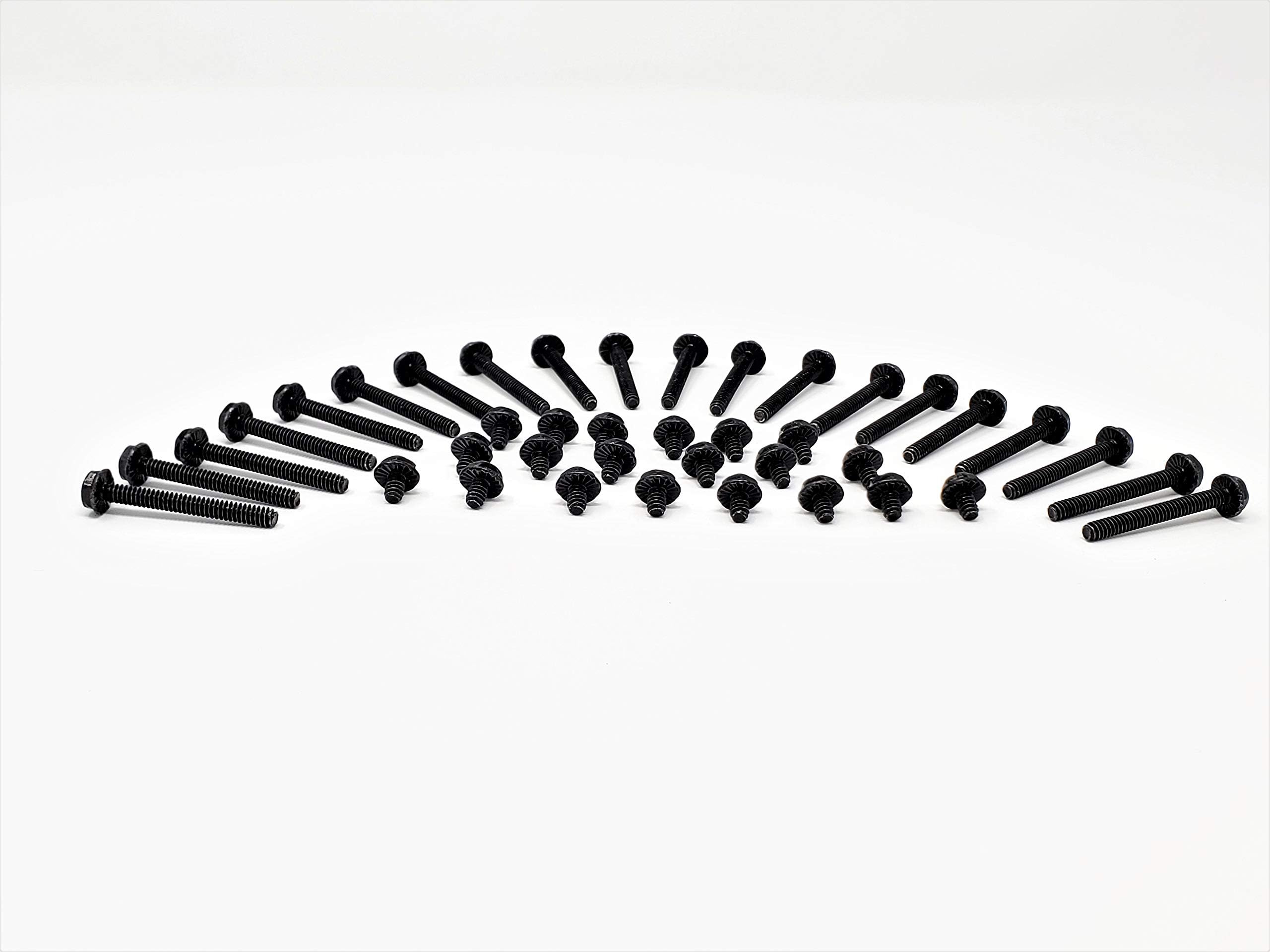 MICRO CONNECTORS, Inc. Radiator Screw Set, 6-32 UNC, Mixed 5mm x 20 & 30mm x 20, Black, 40-Pack (SCW-WC632)