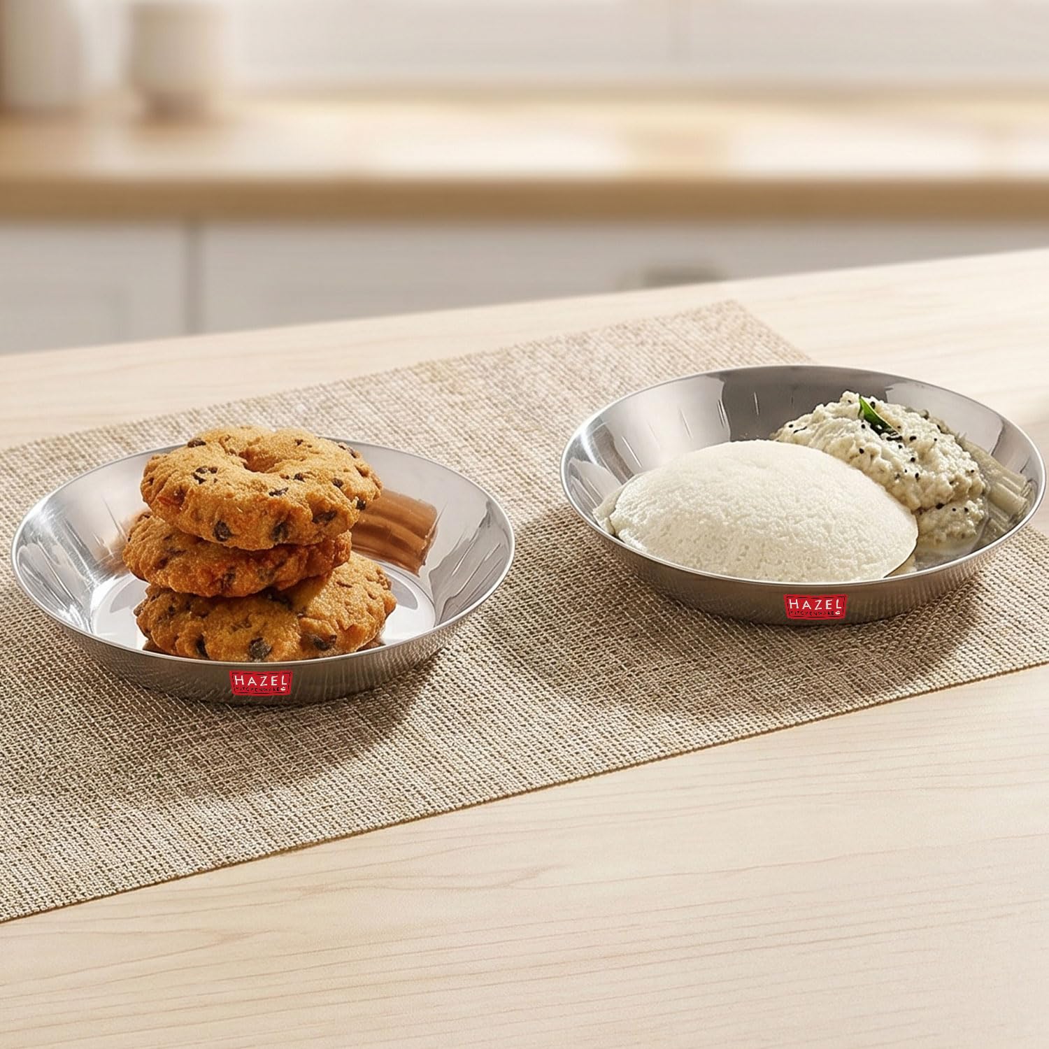 HAZEL Stainless Steel Snack Plate - Hammered Design -22