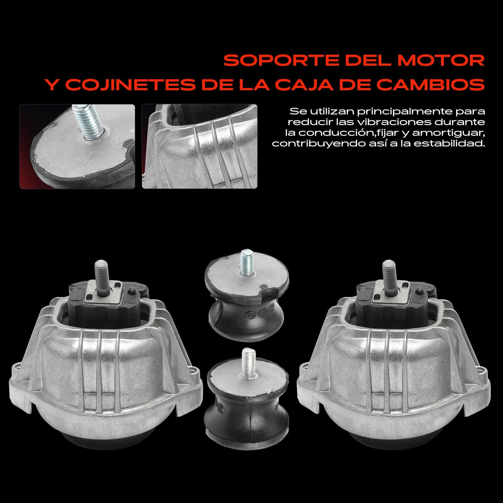 Frankberg 4x Juego de soportes del motor y de la transmisión Delantero Compatible con Serie 1 cderio E88 3.0L 2008-2013 Serie 1 Coupé E82 3.0L 2007-2013 Serie 3 E90 3.0L 2006-2011 Replace# 6799331