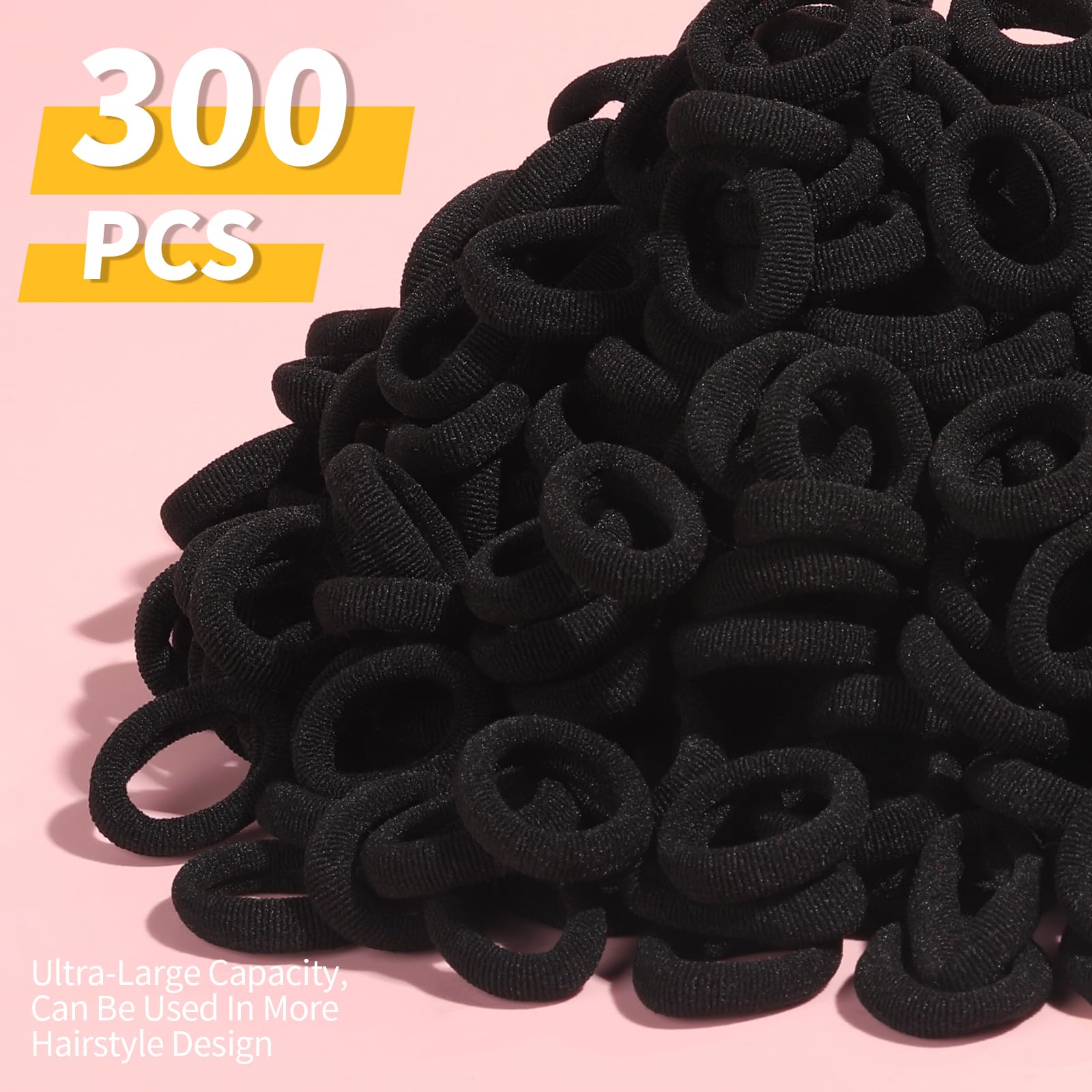 Amazon.com: YGDZ 300PCS Black Cotton Hair Ties: Mini Elastic