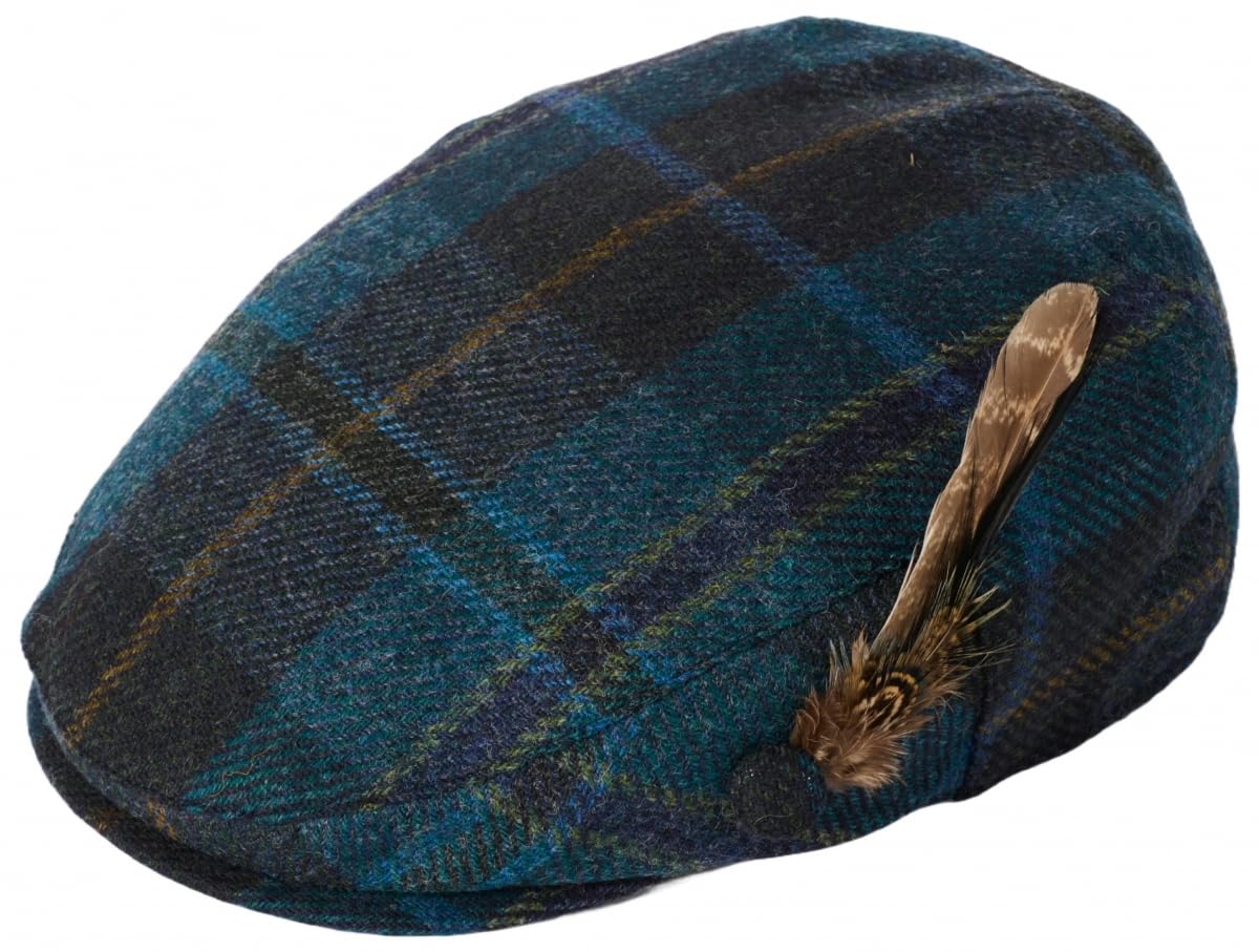 Failsworth Women's Cyan Millinery Tweed Country Cap - Small-Medium