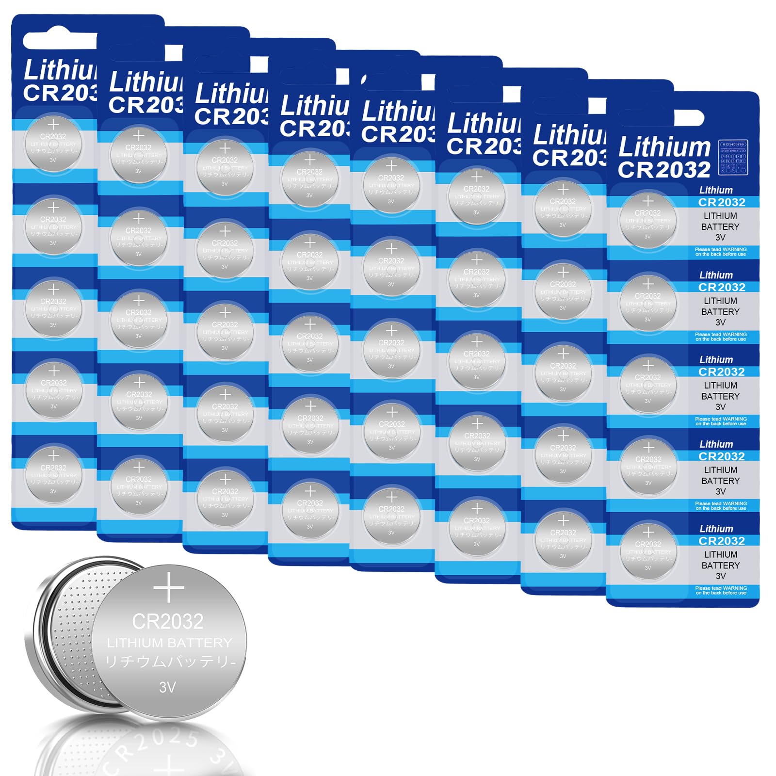 40X Pile CR2032, Piles 2032 CR 2032 3v Lithium Plate Longue Durée Bouton Pile pour Appareils Smart Home, Clés de Voiture