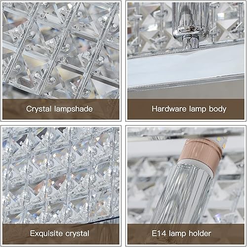 Miniatura 5 de Candelabro LED moderno candelabro de cristal moderno compatible con comedor rectangular isla de cocina accesorios de luz de cristal de lujo para