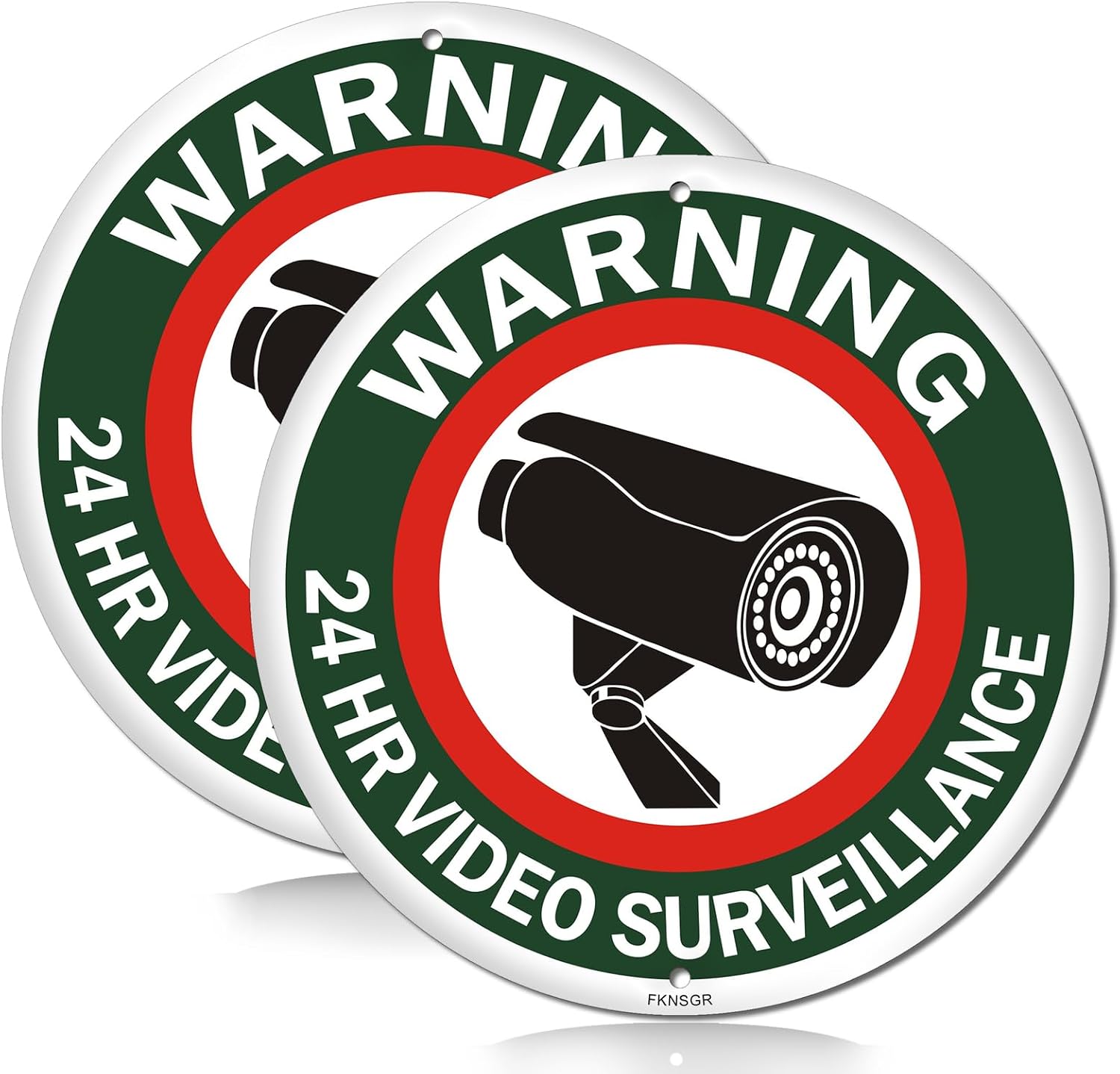 Warning 24 Hour Video Surveillance Sign 2 Pack, 10 x 10 inches, Rust Free .040 Aluminum No Parking Sign, UV Protected, Fade Resistant