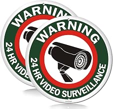 Warning 24 Hour Video Surveillance Sign 2 Pack, 10 x 10 inches, Rust Free .040 Aluminum No Parking Sign, UV Protected, Fade Resistant