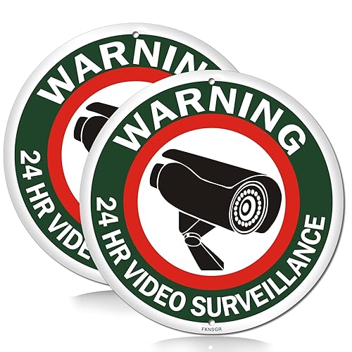Warning 24 Hour Video Surveillance Sign 2 Pack, 10 x