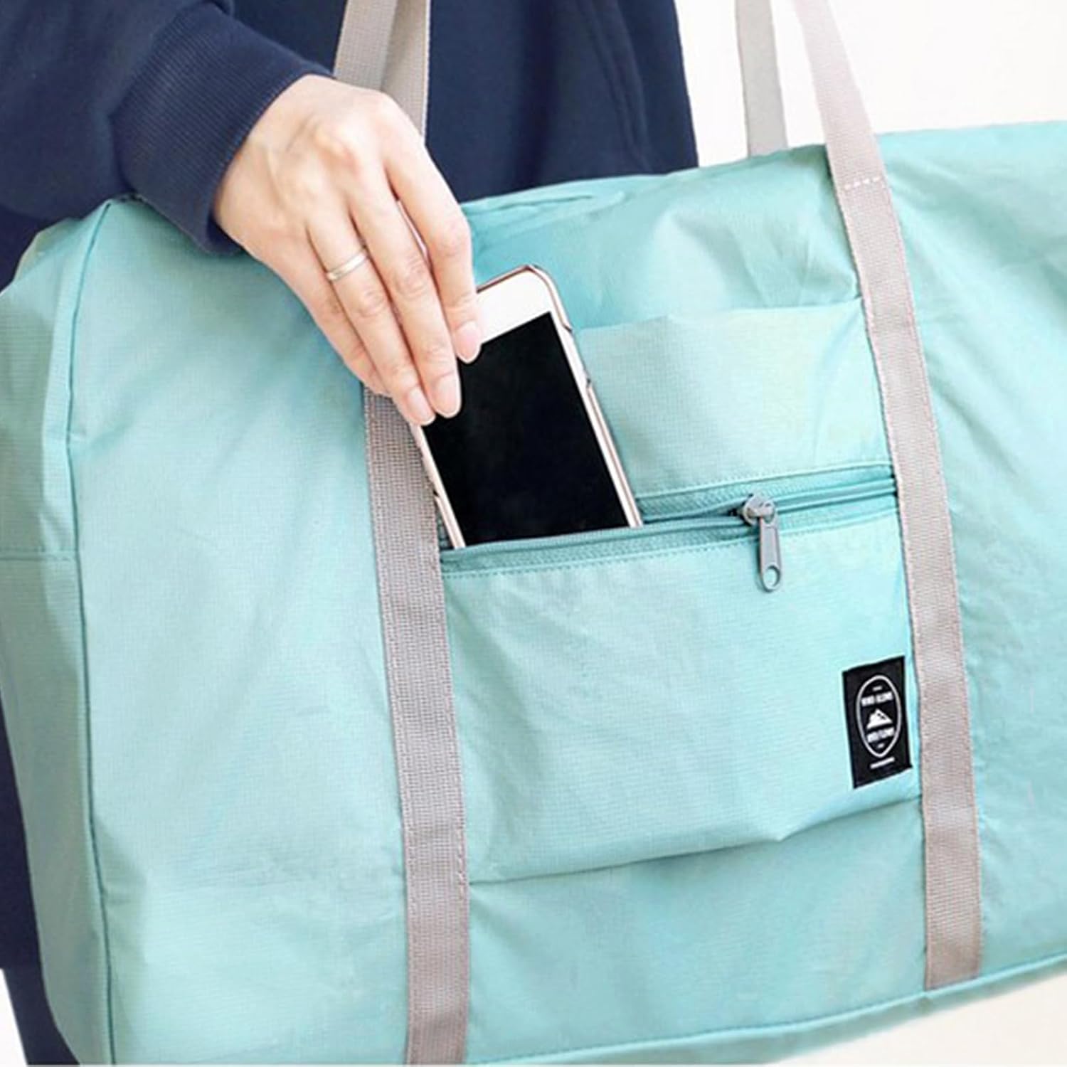 Travel Bag 12 Packes Carry on Luggage Foldable Duffel Bag Sports Gym Bag Weekender Overnight Bag Water Resistant Nylon Travel Duffel for Men Women (Green 12PCS)